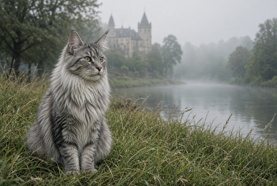 Maine Coon an der Mulde